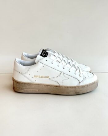 Ama Brand Slam Sneakers Uomo Total White Fondo Miele