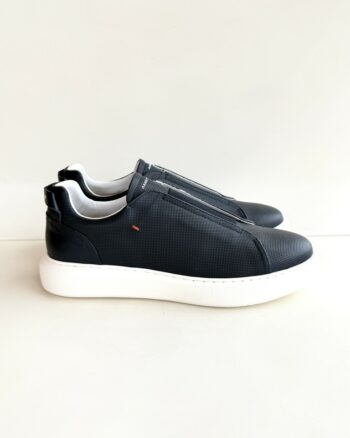 Ambitious Slip On Uomo In Pelle Lavorata Blu