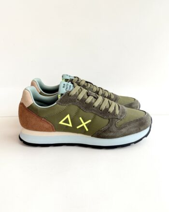Sun 68 Tom Sneakers Uomo Verde Militare E Tabacco