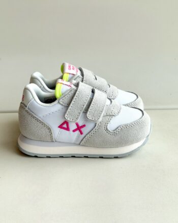 Sun 68 Sneakers Bambina Bianca Con Logo Fuxia