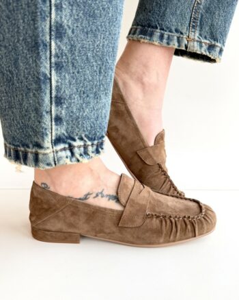 Bruno Premi Mocassino Donna In Camoscio Tabacco