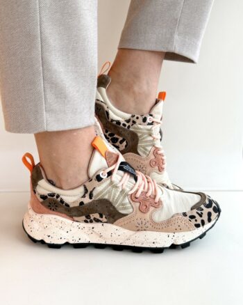 Flower Mountain Yamano Sneakers Donna Beige E Animalier