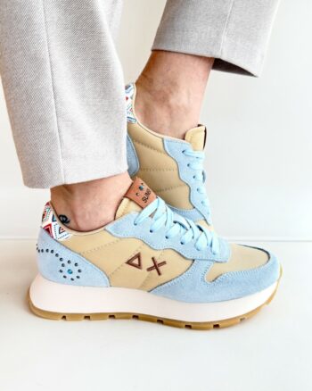 Sun 68 Sneakers Donna Nocciola E Celeste