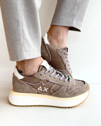 Sun 68 Sneakers Donna Platform In Canvas Stone