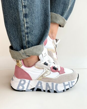 Voile Blanche Club Sneakers Donna Bianca Beige E Rosa