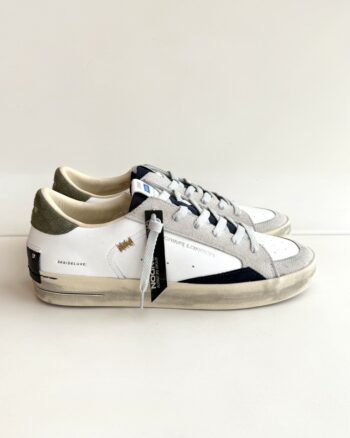 Crime London Sk8 Deluxe Sneakers Uomo Bianca Ghiaccio Blu E Verde