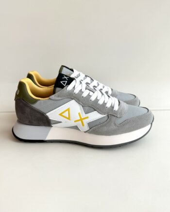 Sun 68 Sneakers Uomo Grigia Con Dettagli Gialli