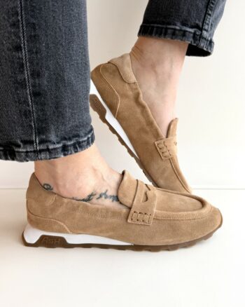 Ash Kriss Mocassino Donna Camoscio Cuoio Fondo Running