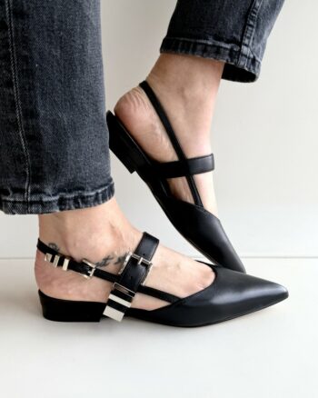 Bruno Premi Chanel Donna In Pelle Nera Con Fibbie Argento