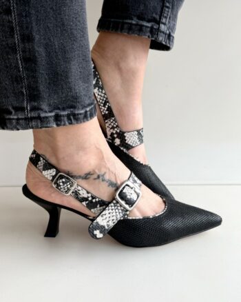 Bruno Premi Chanel Donna In Rafia Nera E Pelle Stampata Pitone