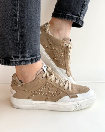 Ash Moonlight Studs Sneakers Donna In Crosta Beige Con Borchie