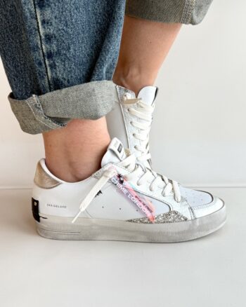 Crime London Sk8 Deluxe Sneakers Donna Bianca E Platino