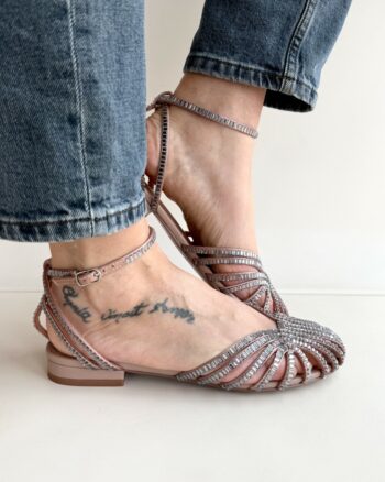 Bibi Lou Ballerina Gabbia Donnia Nude Con Cristalli