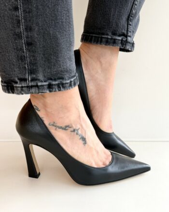 Matteo Pitti Décolleté Donna In Pelle Nera Forma Sfilata