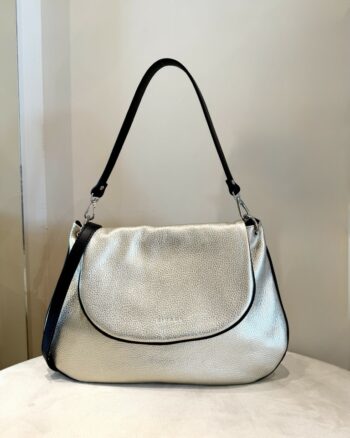 Ripani Borsa A Spalla Donna In Pelle Laminata Platino