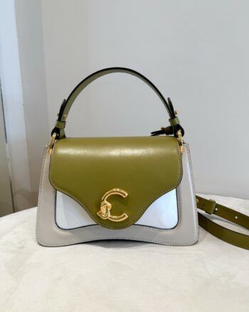 Coccinelle C-Me Borsa A Tracolla Donna Beige Panna E Verde Olio