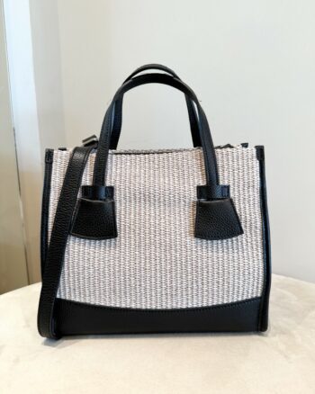 Ripani Borsa Mini Shopper Donna In Rafia E Pelle Nera
