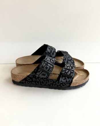Birkenstock Arizona Donna Nera Con Disegno Maculato