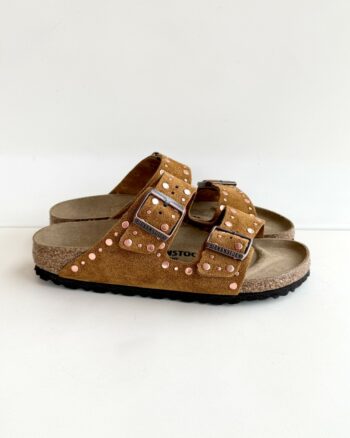 Birkenstock Arizona Rivet Donna In Camoscio Mink Con Borchie