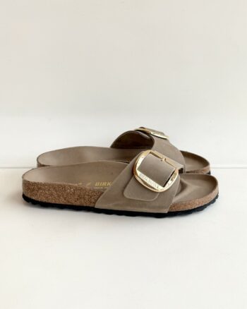 Birkenstock Madrid Big Buckle In Pelle Oliata Tabacco Brown