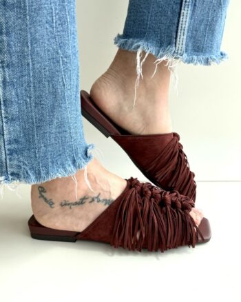 Ash Brigitte Pianella Donna Con Frange Colore Marsala