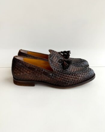 Lord Douglas Mocassino Uomo Intrecciato Con Nappine Cuoio