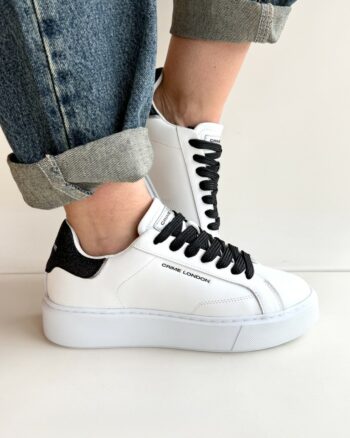 Crime London New Extralight Sneakers Donna Bianca E Nera